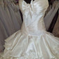 Ivory fashion unique elegant bow A-line long satin tulle princess ball gown evening dress wedding dress adult ceremony dress gh3555