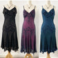 Black/Purple/Blue Gorgeous Vintage Exquisite Beaded Spaghetti Straps Long/Mid-Length/Short Chiffon Ball Gown Evening Gown Party Gown Wedding Guest Gown Homecoming Gown Graduation Gown Can Be Ankle Length gh3978