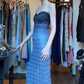 Black Blue Ombre Strapless Long Formal Gown Mermaid Evening Dress gh9670