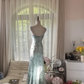 Light Blue Gorgeous Sparkling Fashion Elegant Exquisite Beaded Long Chiffon Fairy Ball Gown Evening Dress Birthday/Wedding Guest/Vacation Party Dress Prom Dress Valentine's Day Date Dress gh4036