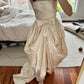 Off-white stylish elegant long satin ball gown evening dress reception wedding dress gh3205