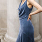 Girlhomeshops-Haze blau samt elegante neue lange Ballkleid Abendkleid gh5252