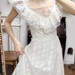Ivory Vintage Jacquard Wedding Gown, V‑Neck Ruffle Flutter Sleeves, Fitted Waist, All‑Over Floral Jacquard Fabric, Multi‑Ruffle Tiered Long Skirt, Bridal Prom Dress gh8757