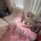 Robe de soirée en tulle rose, élégante et exquise, en dentelle florale, longue, princesse, robe de bal, robe d'anniversaire, robe de cérémonie pour adulte, gh4032