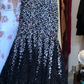 Strapless Sweetheart Ombre Silver Sequin Mermaid Long Evening Prom Dress gh9794