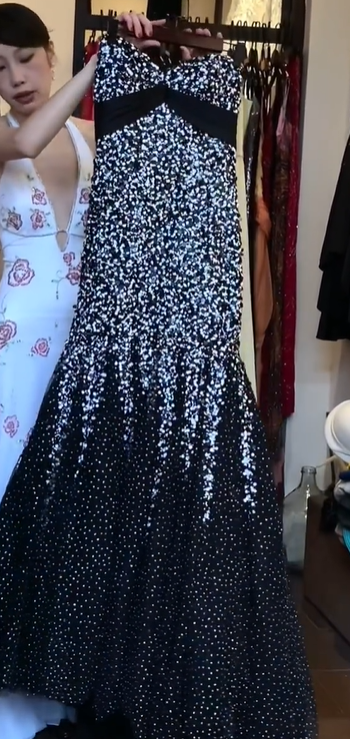 Strapless Sweetheart Ombre Silver Sequin Mermaid Long Evening Prom Dress gh9794