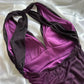 Robe de soirée longue en tulle violet brillant et élégant avec bretelles dégradées gh3203
