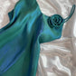 Robe de soirée en satin simple et longue élégante à dégradé vert gh3224