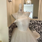 Ivory Strapless Waist-Cinched Voluminous Princess Skirt Long Romantic Dress, Wedding Gown gh7720