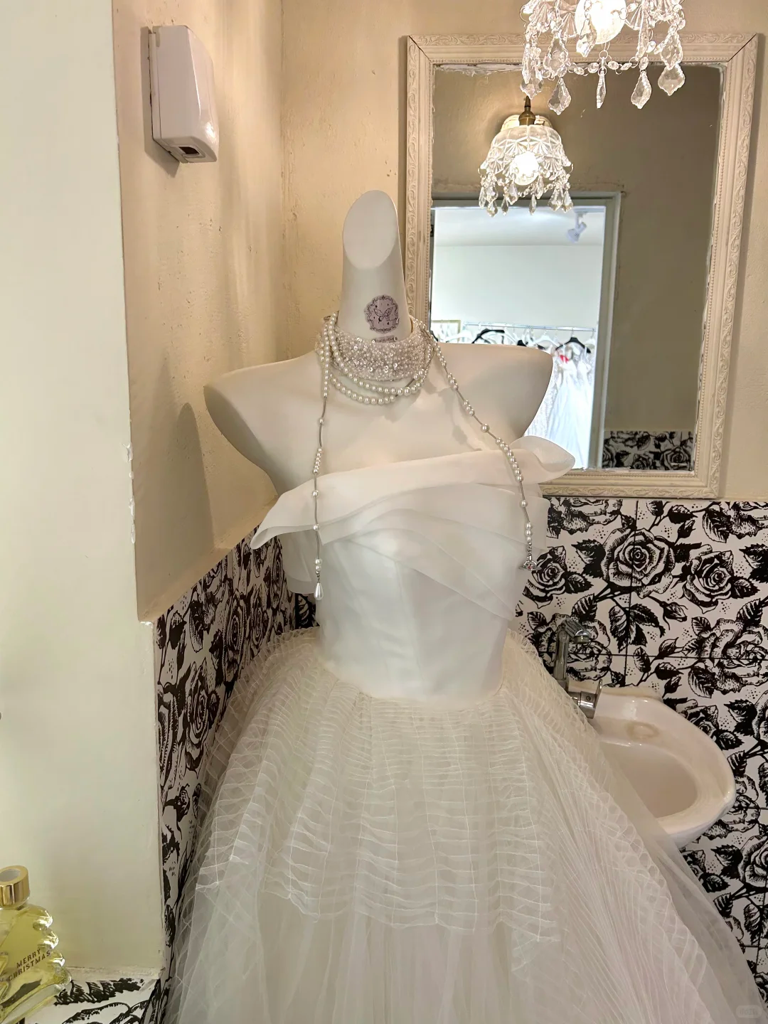 Ivory Strapless Waist-Cinched Voluminous Princess Skirt Long Romantic Dress, Wedding Gown gh7720