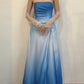 Blue Fashion Gradient Elegant Long Satin Off-shoulder Floor-length Ball Gown Evening Dress Party Dress Prom Dress gh3685