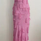Rosa glänzendes, fließendes, langes, elegantes Chiffon-Ballkleid mit Spaghettiträgern, Abendkleid, Partykleid gh3238