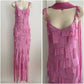 Rosa glänzendes, fließendes, langes, elegantes Chiffon-Ballkleid mit Spaghettiträgern, Abendkleid, Partykleid gh3238