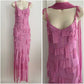 Rosa glänzendes, fließendes, langes, elegantes Chiffon-Ballkleid mit Spaghettiträgern, Abendkleid, Partykleid gh3238