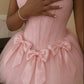 girlhomeshops--White/Pink Delicate Beaded Short Tulle Homecoming Dress gh5564