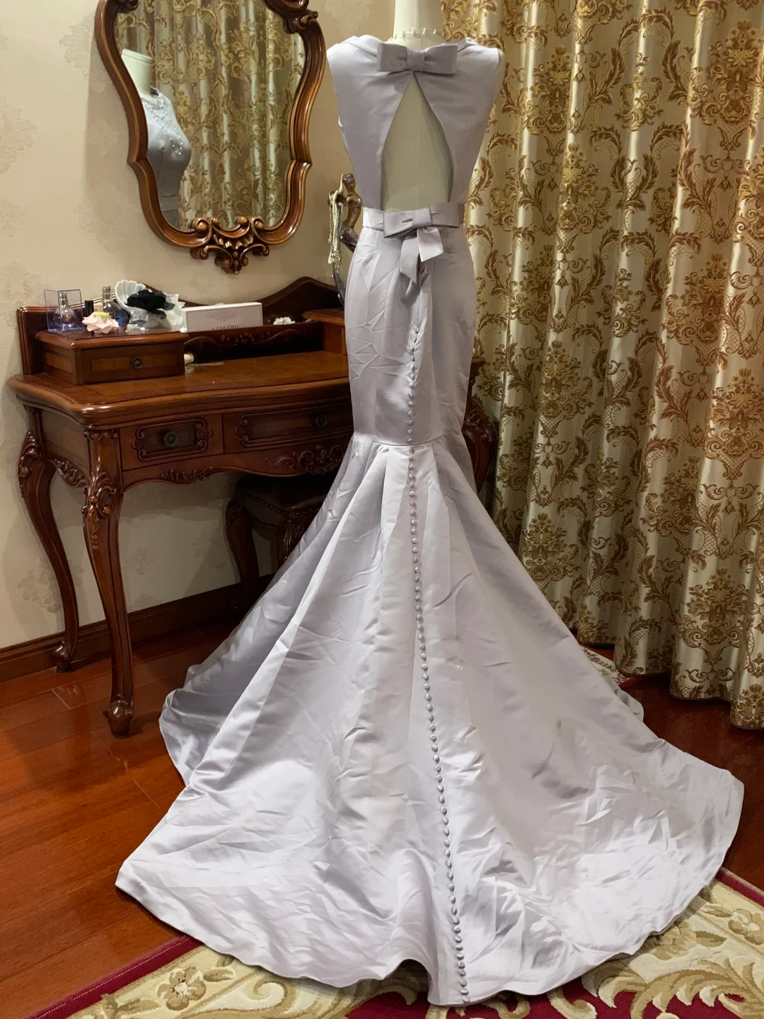 Lavender Sleeveless Waist-Cinched Fitted Mermaid Prom Gown, Evening Formal Dress gh7240