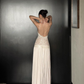 White Halter Lace Waist-Cinched Elegant Prom Dress, Evening Gown gh7297