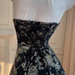 Schwarz/Weiß Vintage Langes Satin Ballkleid Geburtstagspartykleid Abendkleid gh4410