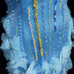 Blue gorgeous shiny elegant exquisite colorful beaded tulle long mermaid slim ball gown evening dress party dress prom dress legend of the blue sea gh3850