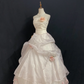 Off-White Strapless Romantic Wedding Dress, Cinched Waist, Voluminous Vintage Princess Skirt gh8320