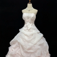 Blush Pink Strapless Vintage Luxury Romantic Dress, Cinched Waist, Voluminous Tiered Skirt, Wedding Gown gh8095