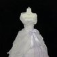 White Vintage Neckline Cinched Waist Sequined Voluminous Princess Skirt Romantic Dress, Wedding Gown gh8005