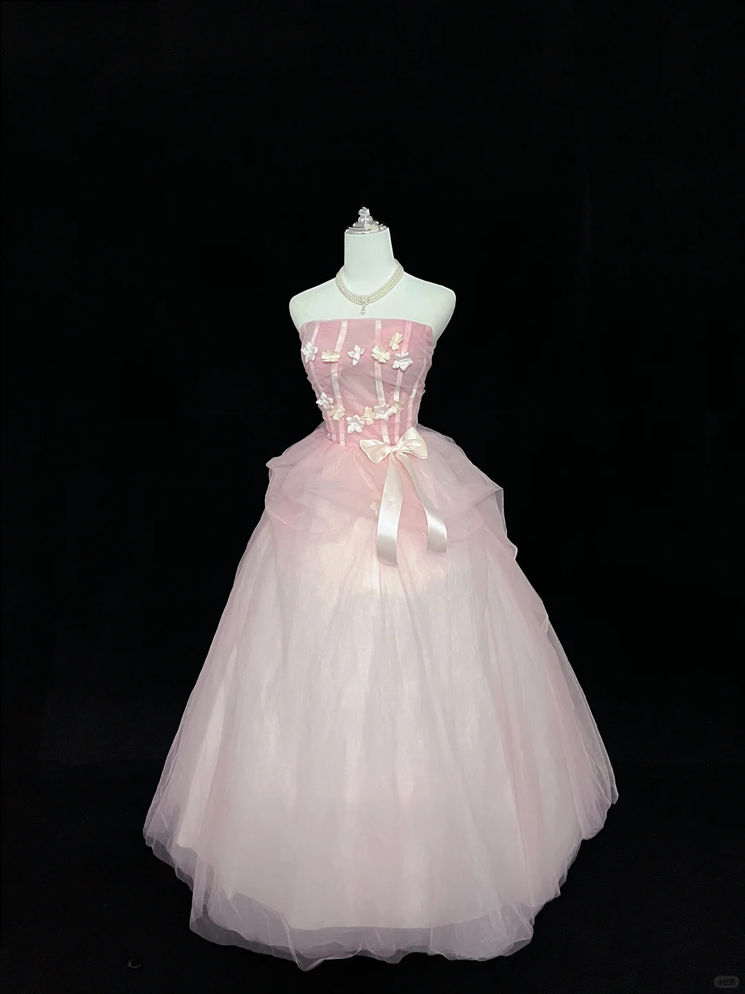 Blush Pink Youthful Strapless Cinched Waist Voluminous Skirt Cute Romantic Dress, Wedding Gown gh7959