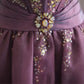 Purple retro palace puffy short homecoming dress princess dress taffeta satin organza handmade beaded adult ceremony birthday party gh4373