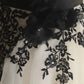 Schwarzes Schwanen-Spitzen-Blumen-Lang-Tüll-Prinzessin-Ballkleid-Abendkleid-Brautkleid gh4324