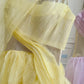 Yellow Silver FuturisticFlowing Long Chiffon Ball Gown Party Dress gh4404