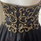 Robe de soirée courte en tulle ornée de perles noires, robe de bal, robe de fête d'anniversaire, gh4848