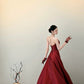 girlhomeshops- Red Long Sleeve Off-The-Shoulder Bodycon Satin Floor-Length Ball Gown Prom Dress gh5962