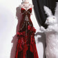 Burgundy Gorgeous Elegant Delicate Beaded Spaghetti Strap Long Ruffled Velvet Ball Gown Evening Gown Party Dress gh4170