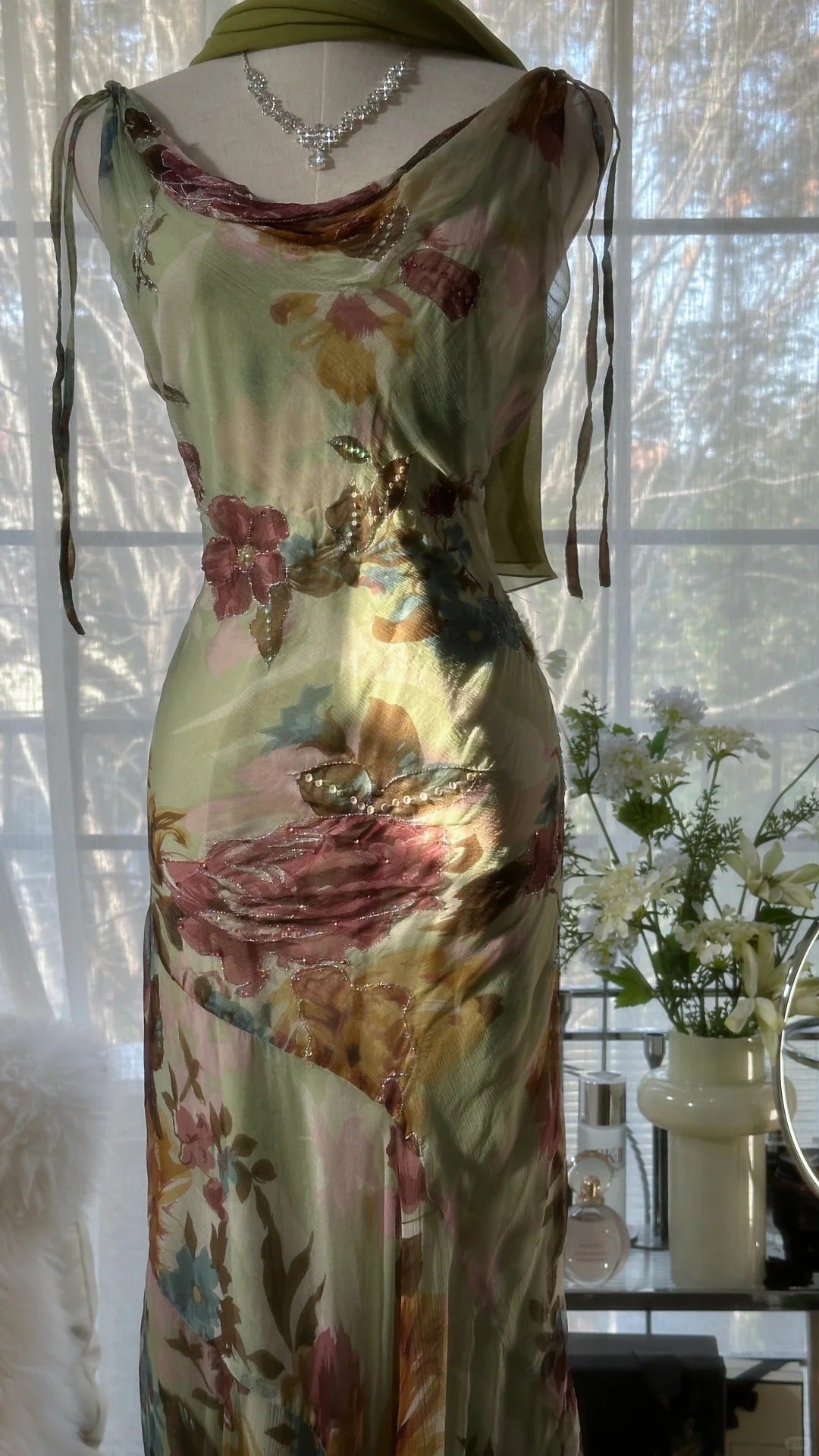Grün Romantisch Farbverlauf Mode Elegant Exquisite Perlenbesatz Langes Chiffon Ballkleid Abendkleid Geburtstags-/Hochzeitsgast-/Feiertagspartykleid Ballkleid Valentinstags-Date-Kleid gh4030