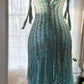 Green Luxury Gorgeous Retro Fashion Exquisite Tassel Beaded Mid-Length Chiffon Ball Gown Birthday Party Dress Evening Dress Prom Dress gh3973
