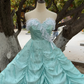 Mint Green Stunning Fashion Retro Elegant Delicate Lace Long Chiffon Ball Gown Evening Dress Birthday Party Dress gh4146