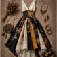 ✨Girlhomeshops-Sleeveless V Neck Patchwork Floral Brocade Lace Midi Dress, High Low Hem gh10296
