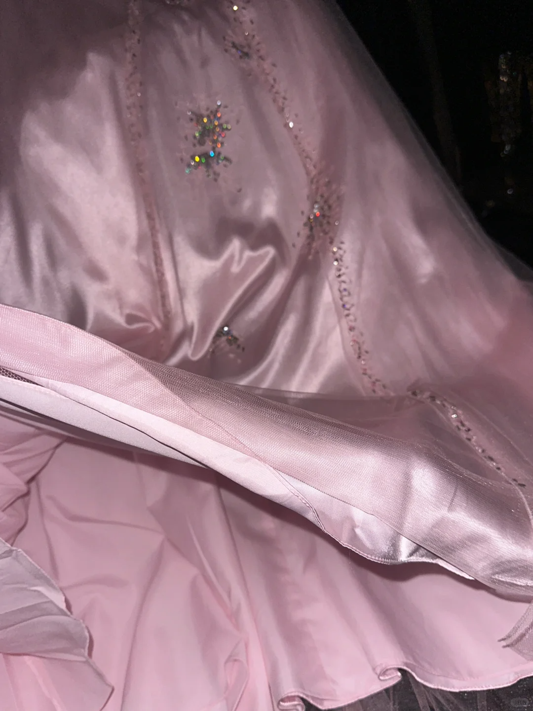 Robe de soirée longue en tulle rose à une épaule, élégante et scintillante, ornée de perles, gh4387