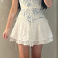 girlhomeshops-- Blue floral elegant short chiffon homecoming dress for girls garden party dress blue and white porcelain gh5721