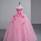 Robe de soirée longue en velours et tulle à fleurs roses, robe de bal, gh4885