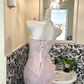Light Pink Strapless Fitted Waist Slim Mermaid Sexy Romantic Dress, Wedding Gown gh7674