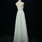 ✨Girlhomeshops-Mint Green Double Spaghetti Strap A-Line Gown Floral Embroidery gh10143