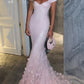 girlhomeshops-Rosa glänzendes, exquisites, geblümtes, bodenlanges, schleppendes, elegantes Retro-Ballkleid, Abendkleid gh5945