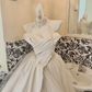 Ivory Strapless Cinched Waist Voluminous Princess Skirt Long Elegant Romantic Dress, Wedding Gown gh7816