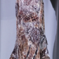✨Girlhomeshops-Spaghetti Strap Vintage Brown Print Mermaid Dress Beaded Asymmetrical Ruffle Evening Gown gh10046