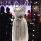 Girlhomeshops - Robe de soirée courte blanche, magnifique, en tulle brillant et perlé, style princesse, élégante et formelle, Hoco gh5601