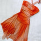 Orange Fashion Gradient Suspender Short Chiffon Homecoming Dress Evening Dress Beach Holiday Party Dress gh3368