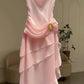 Ivory White Vintage Spaghetti Strap Long Chiffon prom dress Evening Dress Party Dress gh3374