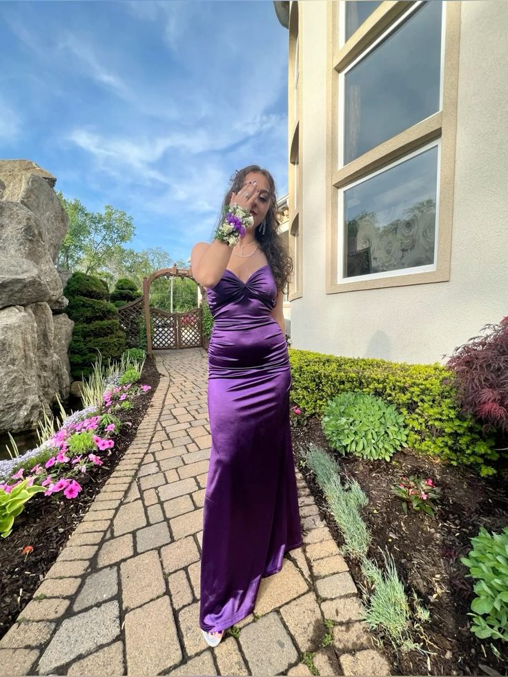 Lila/Blau Mode Elegante Liebsten Neck Strap Lange Dünne Satin Formale Ballkleid Abendkleid Party Kleid Graduation Kleid gh3468