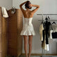 Girlhomeshops - Robe de soirée courte en satin blanc, robe d'anniversaire gh5281